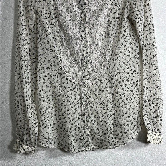 Free People Floral Lace Button-up Women's Top XS - Picture 5 of 6